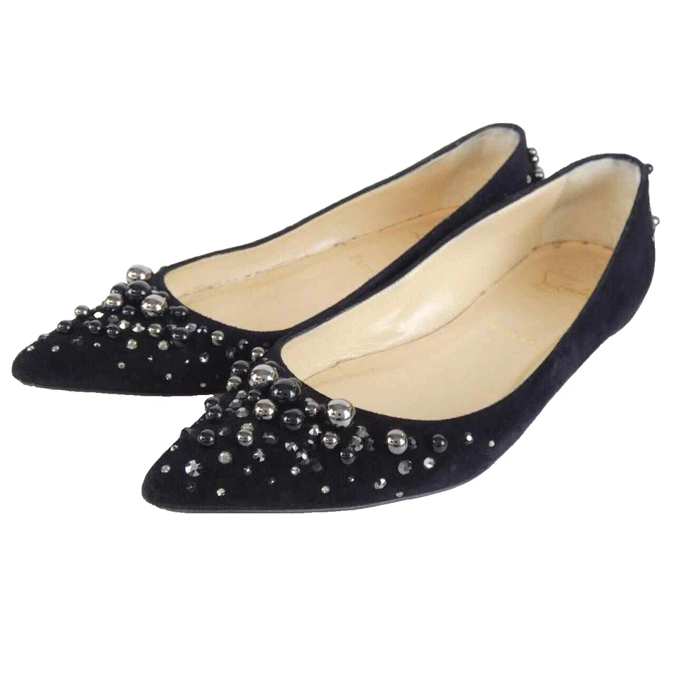 Zapatos de salón Christian Louboutin para mujer punta plana en negro talla 36,5 usados Foto 2 de 4