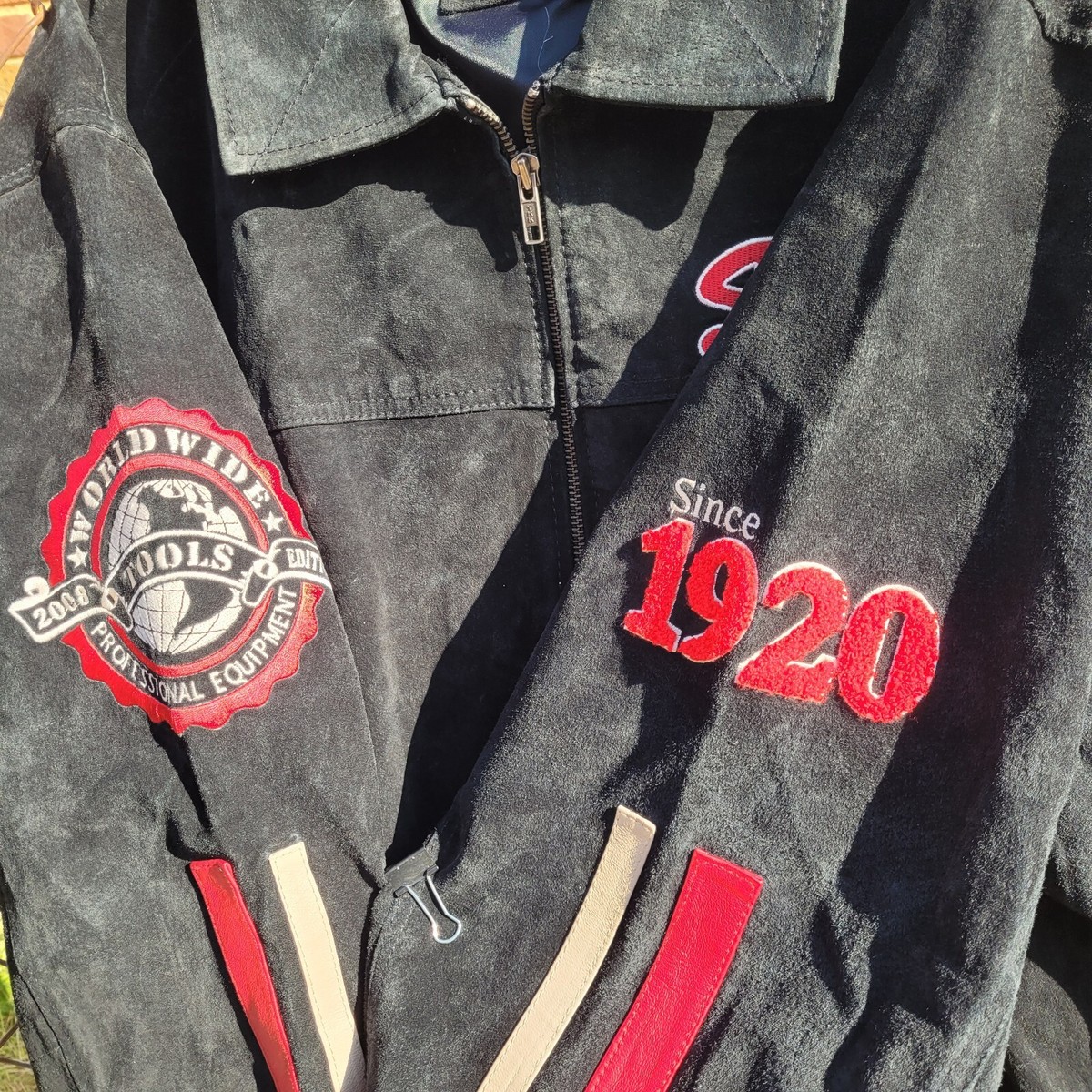 Snap On Tools 2008 Limited Edition Suede Leather Jacket Black Zip 