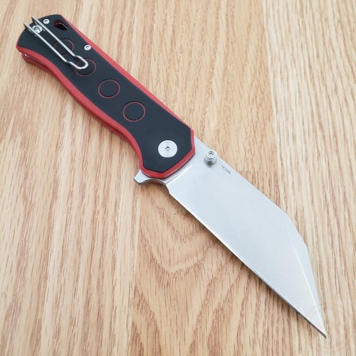 QSP Knife Swordfish Folding Knife 3.63" 14C28N Steel Blade Black/Red G10 Handle - Picture 7 of 12