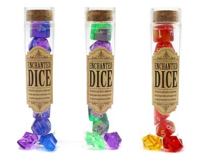 Enchanted Dice D&D Bottle - Dual Color Transparent Polyhedral Dice