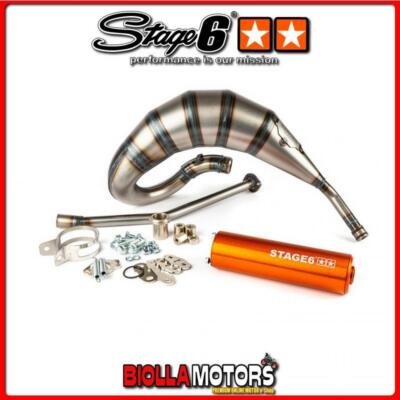S6-9119310/OR Auspuff Stage6 Streetrace 70ccm Hochmontage CNC orange APRILIA