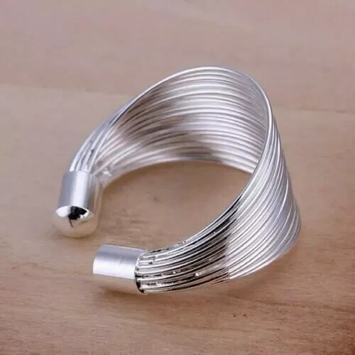 Fashion 925 Silver Party lady Cute women Rings Jewelry mesh pretty nice Wedding - Picture 4 of 8