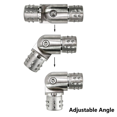 Edelstahl verstellbar bündig Verbinder Winkel Verbinder für 1-1/2′′ Außendurchmesser Rohr - Bild 10 von 22