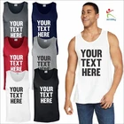 Personalised Gildan Custom Text Printed Mens Fitness Tank Top  Sleeveless Vests