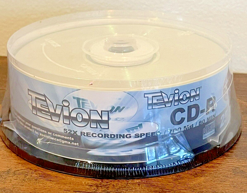 CD-R Blank TEVION Recordable Discs 25 PACK 52X 700MB 80 Min Media NEW SEALED - Picture 2 of 6