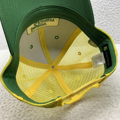John Deere Sparrow & Kennedy Trucker Hat Mens Snapback Yellow Green Tractors Dad - Picture 6 of 7