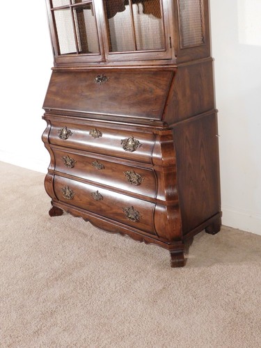 Henredon Four Centuries French Dark Oak Kettle Bombe Secretary Bookcase - Picture 5 of 24