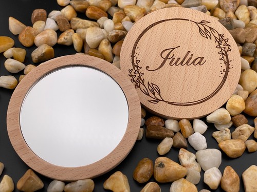 Espejo de Maquillaje Grabado Personalizado Mini Cosmético Redondo Espejo Personalizado - Imagen 2 de 14