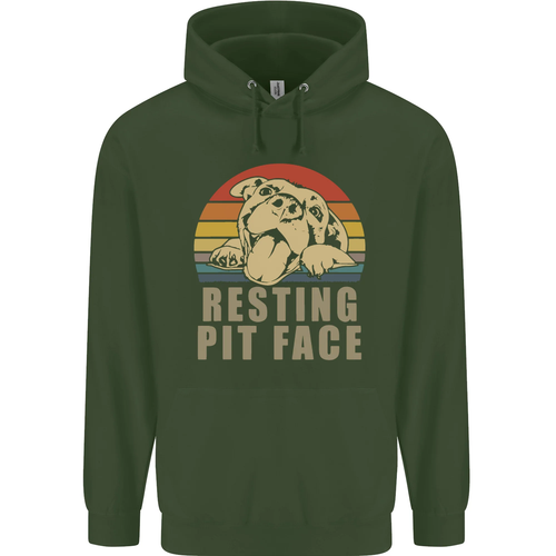 Resting Pit Bull Face Funny Dog Puppy Childrens Kids Hoodie - Picture 51 of 84
