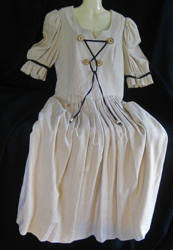 fesches Kleid M & G Trachten Gr. 40 Leinenkleid Dirndl lang beige Miederlook - Bild 2 von 10