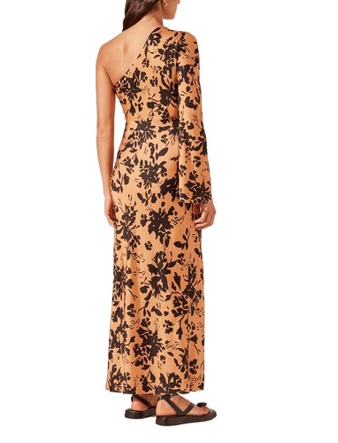 Shona Joy Solare One Shoulder Midi Dress Floral Size 12 AU/UK 8 US - Picture 4 of 5
