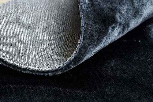 Moderne sehr dick Plüsch teppich VISCO Kreis grau imitation von kaninchenpelz - Bild 8 von 10