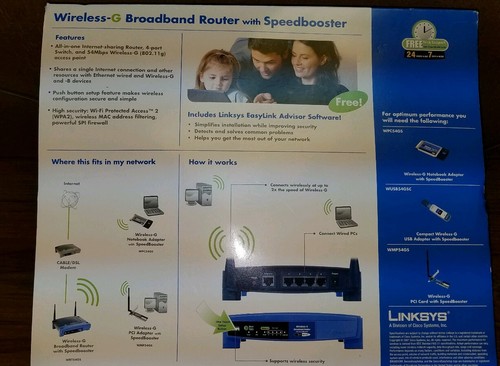 Linksys WRT54GS 54 Mbps 4-Port 10/100 Wireless G Router with SpeedBooster - Picture 5 of 6