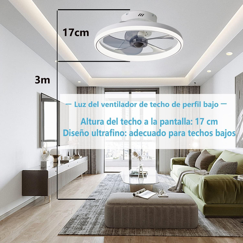 Moderno Ventilatore Da Soffitto Con Luce E Telecomando 48W 50CM Lampadario Venti - Foto 2 di 12