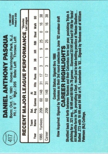 1986 Donruss Baseball - Pick / Choose Your Cards List 2 - Picture 171 of 435