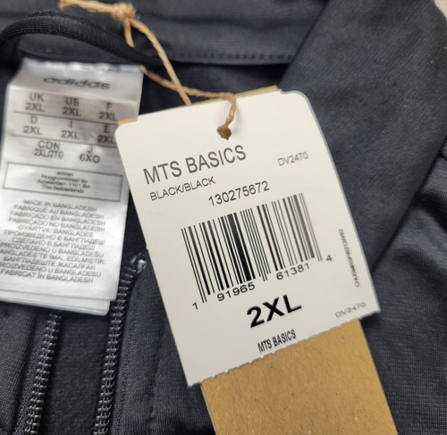 ADIDAS Tracksuit Jacket & Pants Set 2XL Mens Black White Basic Essentials Zip - Picture 13 of 15