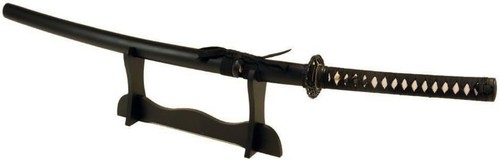 Exquisite 28-Inch Katana Sword - High Carbon Steel Blade with Wood Display Stand - Picture 5 of 11