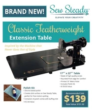 Sew Steady Classic Table for the Black SINGER 221k Featherweight Machine