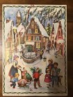 Vtg Western Germany Christmas Paper Advent Calendar Village Scene Children