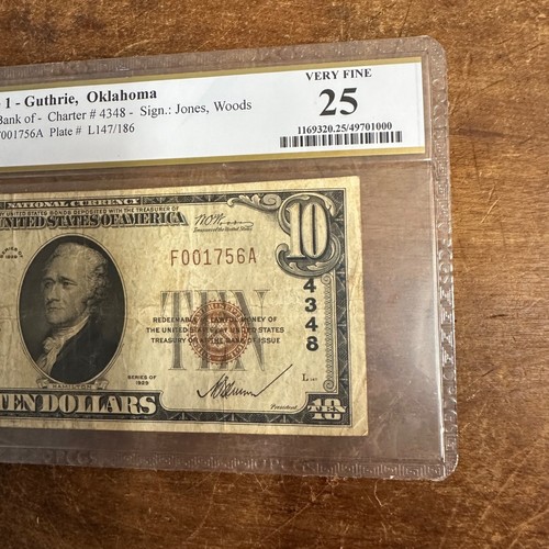 Fr. 1801-1 1929 $10 The First National Bank of Guthrie Oklahoma PCGS 25 VERY FIN - Picture 3 of 9