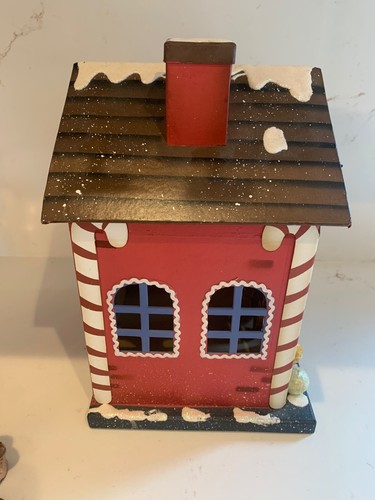 Cardboard Christmas Glitter Candy Shop Box w/ Gingerbread People 12” x 9” - Afbeelding 14 van 24