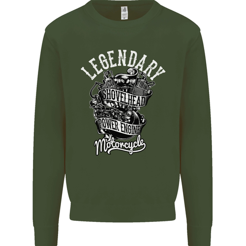 Legendary Shovelhead Biker Kids Sweatshirt Sweater - Picture 45 of 92