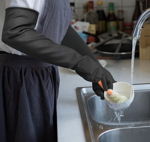 Thxtoms strapazierfähige Latexhandschuhe, beständig gegen starke Säure, Alkali und Öl GRÖSSE11 1 Paar - Bild 6 von 8