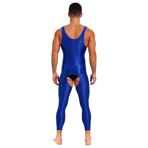 Para Hombres Monos Brillantes Satén Medias Body Transparente Elástico Unitard Zentai Traje - Imagen 12 de 105