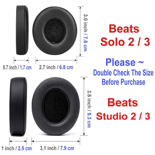 Ear Pad Cushions For Beats Dre Solo2 Solo3 Solo Pro Studio2/ 3 On-Ear Wireless - Picture 2 of 17