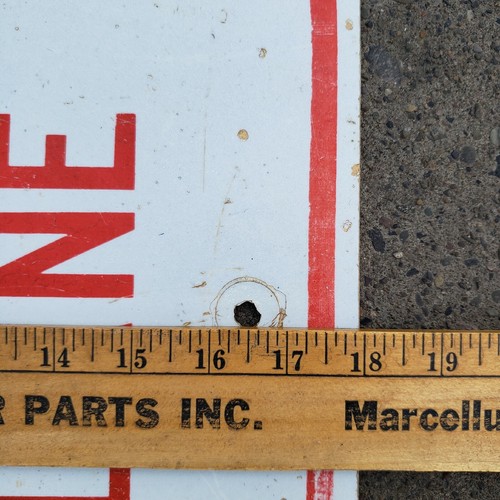 Vintage Metal Street Road Sign No Parking Fire Lane Man Cave Gas Oil Advertising - Picture 5 of 5