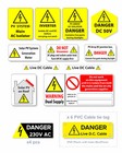 Premium Set Solar PV Electrical Warning Stickers Inverter DC Danger Labels Tag