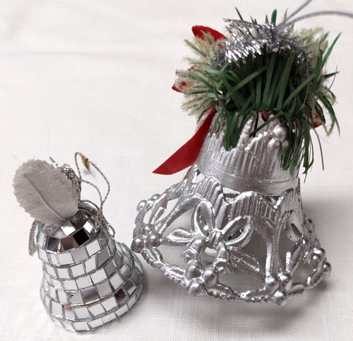 8 ornamenti vintage e moderni argento lucido ~ lamina specchiata glitterata starburst metà centesimo - Foto 18 di 19