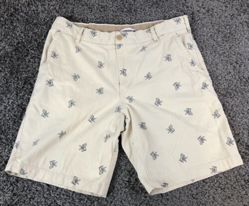 IZOD Salzwassershorts Herren 36 Khaki Chino Strandstuhl Allover Print 10" Innennaht