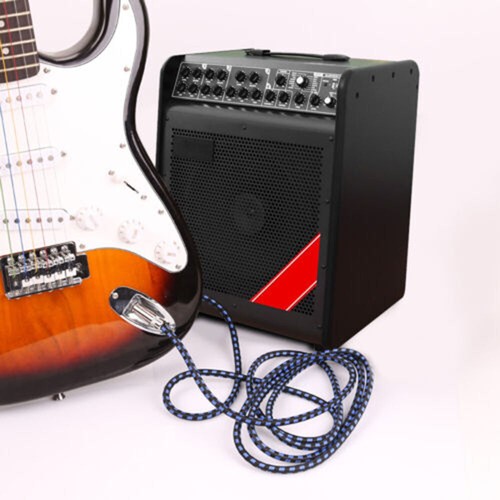Cavo patch chitarra elettrica 20 piedi (6 m) strumento cavo AMP angolo retto 90 gradi - Foto 6 di 19