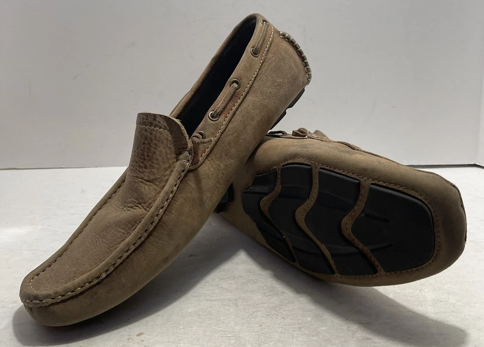 Mocasines de conducción Bacco Bucci Studio para hombre Tiguan II talla 10 zapatos de cuero marrón Foto 2 de 4