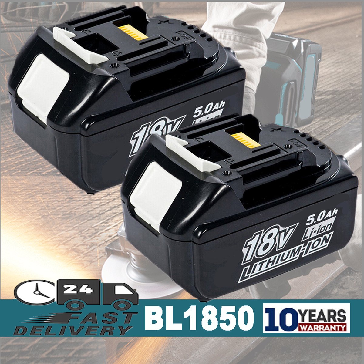 Makita BL1850B-2 18V LXT Lithium‑Ion Battery - Pack of 2 for Makita BL1850B-2 18V LXT Lithium‑Ion Battery - Pack of 2 for