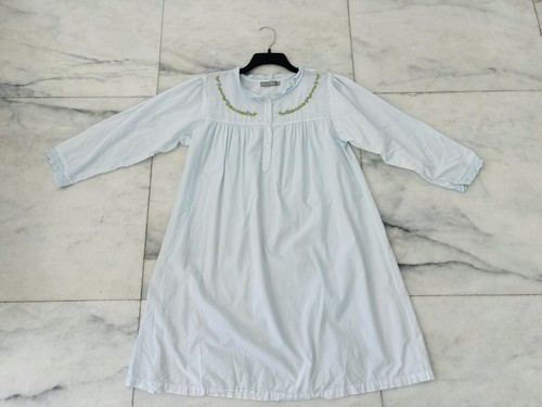 Vintage Victorian Classics House Dress Muumuu Blue Peasant Cottage Medium - Picture 3 of 9