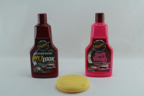 MEGUIARS WET LOOK WAX 473ml SOFT WASH 473ml COMBO PACK WITH APPLICATOR SPONGE - Picture 4 of 6