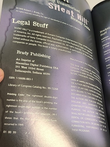 Silent Hill Official Strategy Guide Brady Games PS1 Playstation 1999. - Picture 8 of 14