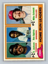 1981 Topps #2 1980 Home Run Leaders - R. Jackson / Ben Oglivie / Mike Schmidt 