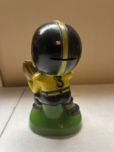 Vintage Russ Berries Football Player Coin Bank Black And Gold Steelers - Bild 2 von 3