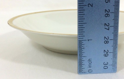 4 ciotole Theodore Haviland Limoges France 6 1/4" bordo oro avorio Schleiger vintage - Foto 6 di 11