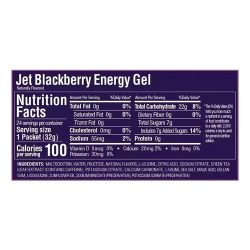 GU Jet Blackberry Energy Gel 32g Free Shipping Worldwide - Picture 3 of 3