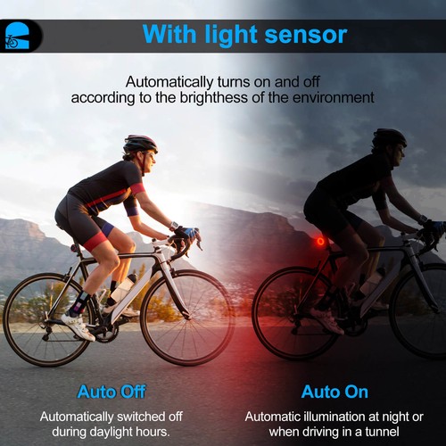 Bike Alarm with Simple Rear Light Road Cycling Cool Equipment USB Rechargeable - Imagen 5 de 12