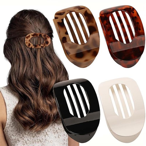 4Pcs Hair Accessories Hair Clips for Thick Hair Large Flat Round Clip Hair Claws - Picture 1 of 12