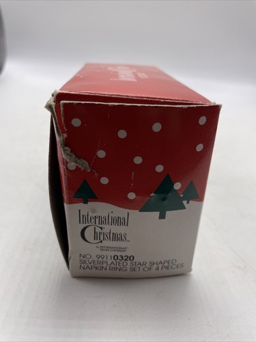 Servilleteros Internacionales Plata Navidad Santa Claus Estrella Set 4 De Colección 1994 NUEVO - Imagen 12 de 13