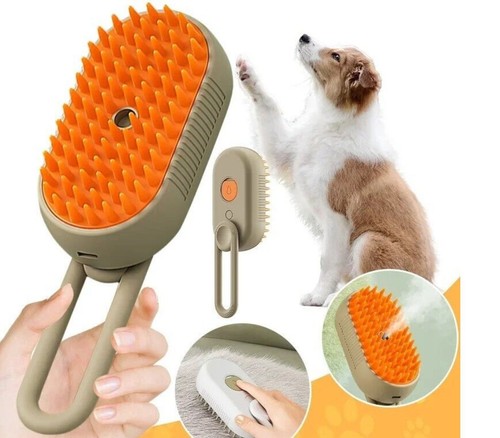 Spazzola a Vapore Per Cani e Gatti Toelettatura Animali Pettine Massaggio Brush - Foto 4 di 6
