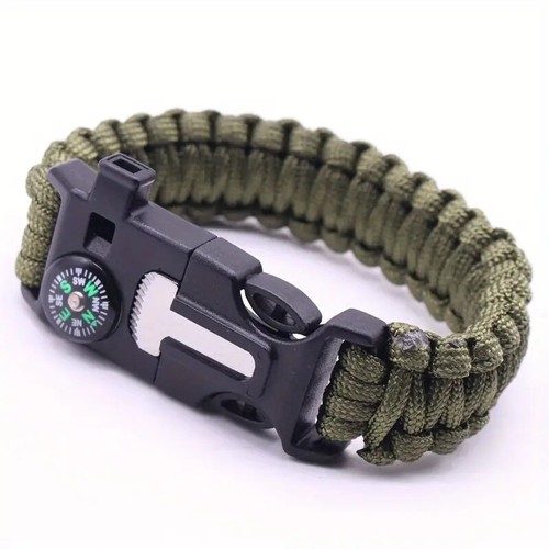 Paracord Survival Hiking Bracelet Fire Starter Compass Whistle, Cut Tactical NEW - Picture 13 of 20