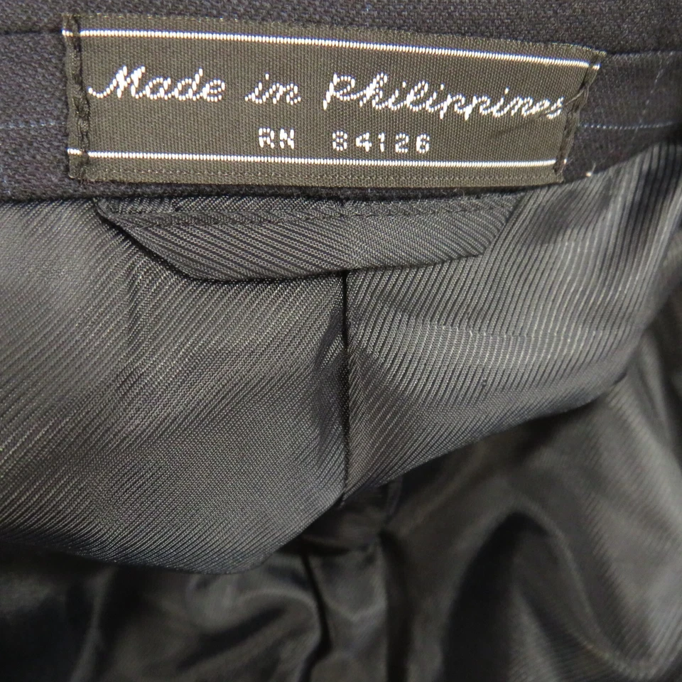 Abrigo deportivo Bill Blass de 3 botones de lana engordada para hombre 36 ventana corta panel azul marino Foto 4 de 4