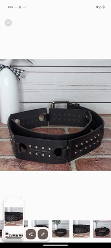 Cintura biker vintage Michael Kors Y2K anni 90 pelle borchiata donna taglia media - Foto 7 di 16